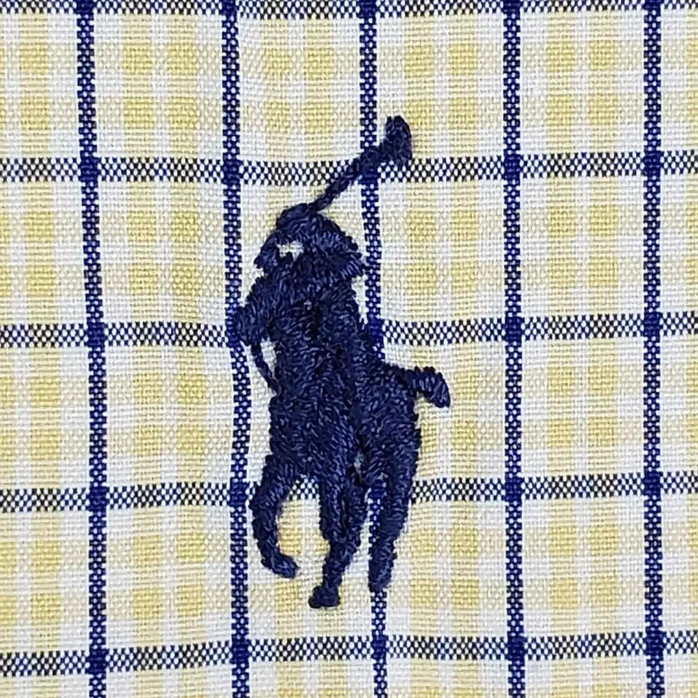 Polo Ralph Lauren Shirt Mens Size XL Yellow Plaid Vintage Blake SS Button Down